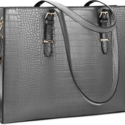 Lubardy Laptoptassen voor vrouwen, boodschappentas, 15.6 inch lederen grote dameshandtas, werktas, designer zaken-, schouder-, winkel- of kantoortas