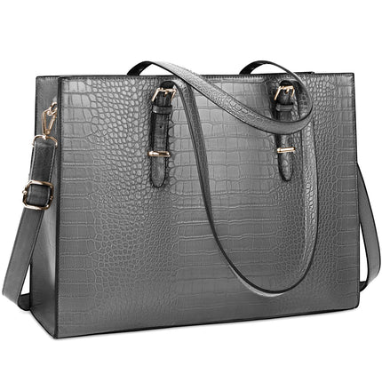 Lubardy Laptoptassen voor vrouwen, boodschappentas, 15.6 inch lederen grote dameshandtas, werktas, designer zaken-, schouder-, winkel- of kantoortas