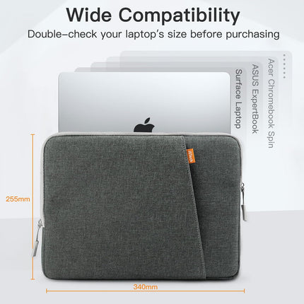 Sierra Laptop Sleeve Hoes voor 13,3 Inch MacBook Air/Pro, 14 Inch MacBook Pro M4 / M3 / M2 / M1 2021-2024, 13-13,6 Inch Laptop Notebook, Case Bag Waterdichte Beschermhoes (Grijs)