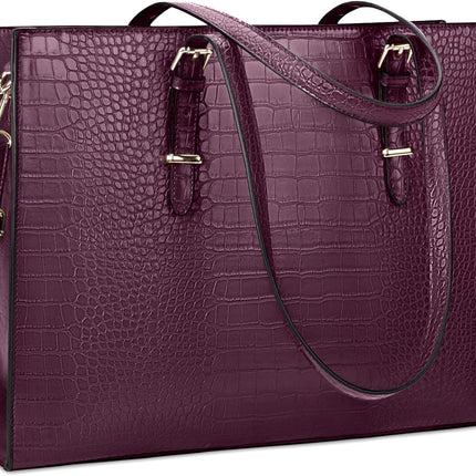 Lubardy Laptoptassen voor vrouwen, boodschappentas, 15.6 inch lederen grote dameshandtas, werktas, designer zaken-, schouder-, winkel- of kantoortas