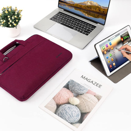 Sierra 14 inch waterdichte laptoptas, aktetas, schoudertas, notebooktas voor 14" Lenovo IdeaPad Yoga 710 ThinkPad A475/Acer Aspire 1 Swift 3/HP Stream 14 Pavilion 14/Asus/Dell, fuchsia-rood