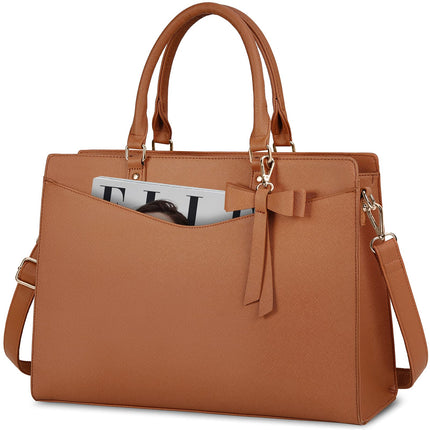 Dakuly Laptoptassen voor vrouwen, 15,6 inch, dameshandtassen, draagtas, grote werktassen, PU-lederen ontwerper-schoudertas voor zakelijk gebruik, kantoor, winkelen of universiteit