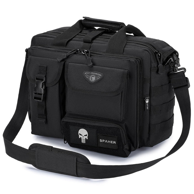 SPAHER Aktetas Heren Werktas Heren Laptoptas 14/15.6/17.3 Inch Zakelijk Tactische Tas Militaire Tas Schoudertas Messenger Bag Heren Cadeau voor Dames Heren