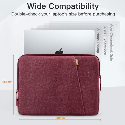 Sierra Laptop Sleeve Hoes voor 13,3 Inch MacBook Air/Pro, 14 Inch MacBook Pro M4 / M3 / M2 / M1 2021-2024, 13-13,6 Inch Laptop Notebook, Case Bag Waterdichte Beschermhoes (Rood)