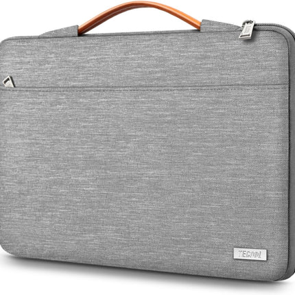 Sierra Laptop Hoes Sleeve Draagtas voor 15,6 Inch HP Lenovo Acer Dell Samsung notebook, MacBook Pro 16 Inch Cover met Intrekbare Handgreep, Grijs