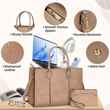 NEWHEY Laptoptassen voor vrouwen 15,6 inch laptop draagtas voor kantoor