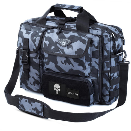 SPAHER Aktetas Heren Werktas Heren Laptoptas 14/15.6/17.3 Inch Zakelijk Tactische Tas Militaire Tas Schoudertas Messenger Bag Heren Cadeau voor Dames Heren