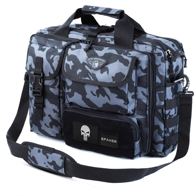 SPAHER Aktetas Heren Werktas Heren Laptoptas 14/15.6/17.3 Inch Zakelijk Tactische Tas Militaire Tas Schoudertas Messenger Bag Heren Cadeau voor Dames Heren