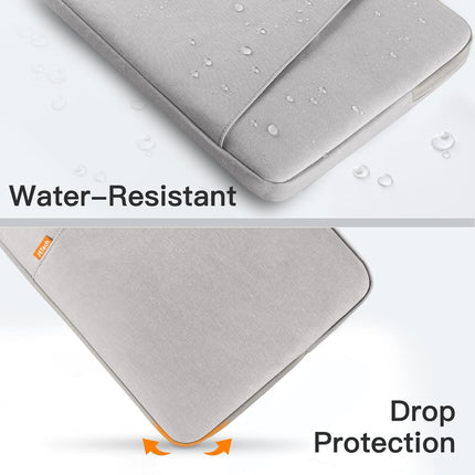 Sierra Laptop Mouw Case voor 14-Inch MacBook MacBook Air/Pro, MacBook Pro M4 / M3 / M2 / M1 2021-2024, Waterdichte Tas Hoes met Zak, Compatibel met 14 Inch Notitieboekje (Licht Grijs)