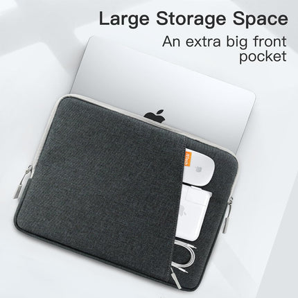 Sierra Laptop Mouw Case voor 14-Inch MacBook MacBook Air/Pro, MacBook Pro M4 / M3 / M2 / M1 2021-2024, Waterdichte Tas Hoes met Zak, Compatibel met 14 Inch Notitieboekje (Donkergrijs)