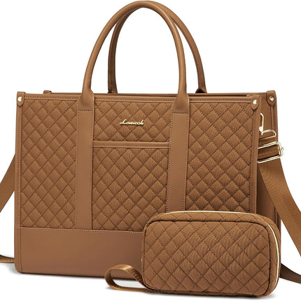 LOVEVOOK Laptoptas Dames, Waterdichte Werktas Handtas Grote Schooltas Shopper Zakelijke Tas Aktetas Lerarentas, Leren Tote Bag Notebooktas voor Kantoor Universiteit