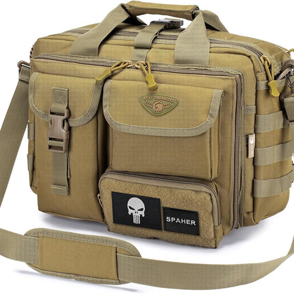 SPAHER Aktetas Heren Werktas Heren Laptoptas 14/15.6/17.3 Inch Zakelijk Tactische Tas Militaire Tas Schoudertas Messenger Bag Heren Cadeau voor Dames Heren