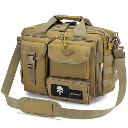 SPAHER Aktetas Heren Werktas Heren Laptoptas 14/15.6/17.3 Inch Zakelijk Tactische Tas Militaire Tas Schoudertas Messenger Bag Heren Cadeau voor Dames Heren