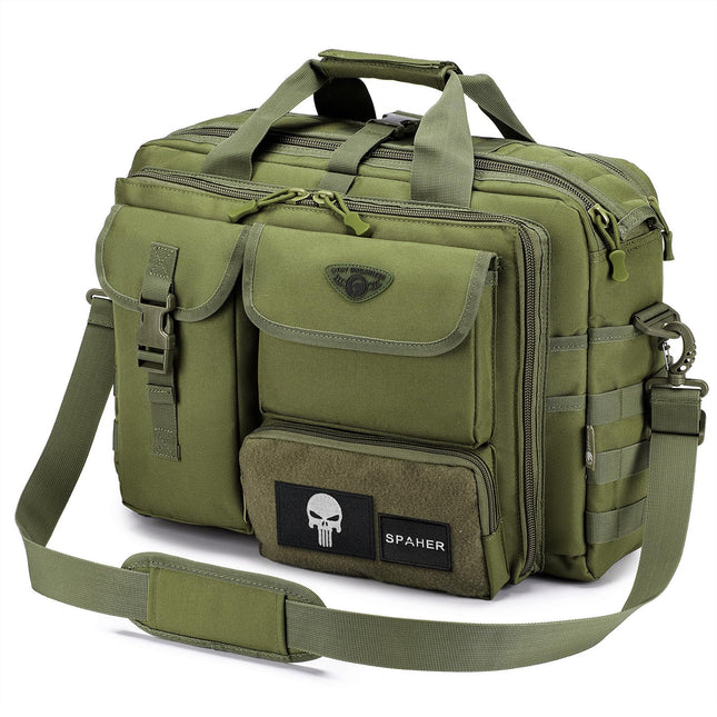 SPAHER Aktetas Heren Werktas Heren Laptoptas 14/15.6/17.3 Inch Zakelijk Tactische Tas Militaire Tas Schoudertas Messenger Bag Heren Cadeau voor Dames Heren