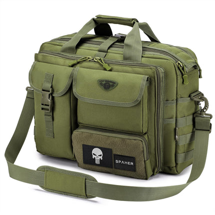 SPAHER Aktetas Heren Werktas Heren Laptoptas 14/15.6/17.3 Inch Zakelijk Tactische Tas Militaire Tas Schoudertas Messenger Bag Heren Cadeau voor Dames Heren