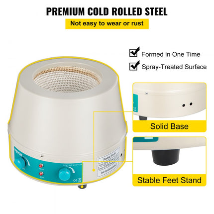 VEVOR 1000ml laboratorium verwarmingsmantel thermostaat & temperatuurinstelling verwarmingsmant