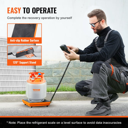 VEVOR koelmiddelweegschaal 50 kg laadherstel freonweegschaal, met bedrade afstandsbediening, 2 g uiterst nauwkeurige elektronische digitale herstelweegschaal met koffer en droge batterij