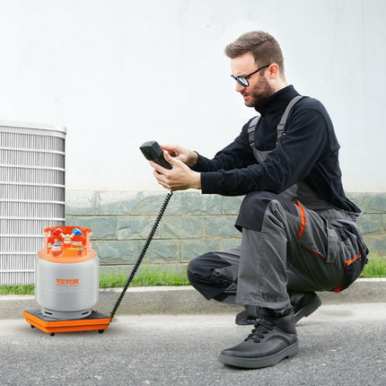 VEVOR koelmiddelweegschaal 50 kg laadherstel freonweegschaal, met bedrade afstandsbediening, 2 g uiterst nauwkeurige elektronische digitale herstelweegschaal met koffer en droge batterij