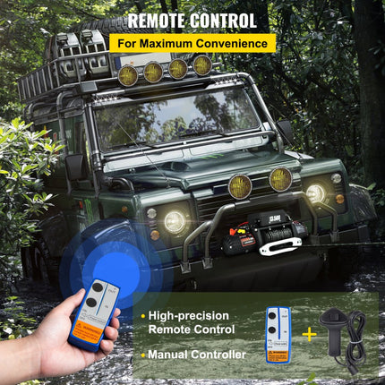 VEVOR Elektrische Lier elektrische bergingslier Kabel Lier 12V Winch 13500LB Heavy Duty 4x4 synthetisch touw