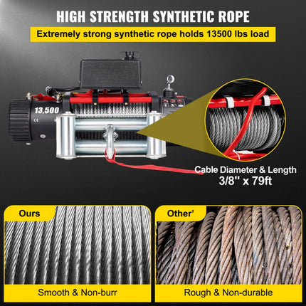 VEVOR Elektrische Lier 13500LBS 12V Winch Elektrische Stalen Kabellier Serie Gewonden Trailer 6120kg Verzending
