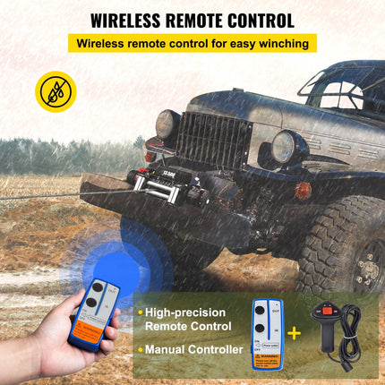 VEVOR Elektrische Lier 13500LBS 12V Winch Elektrische Stalen Kabellier Aanhangwagen Stalen Touw Tandwieltrein Goed
