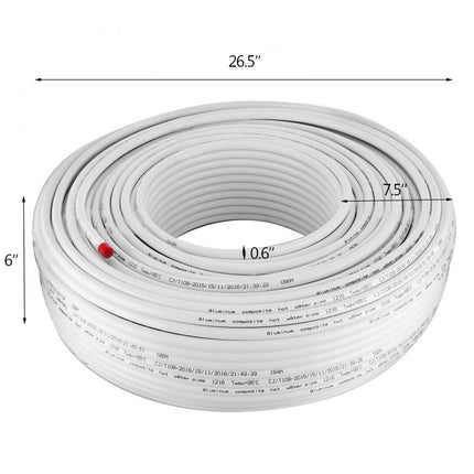 1/2" 300m PEX AL PEX Tubing Pipe Radiant Heat Hot & Cold Water 16x2mm Radiant Floor