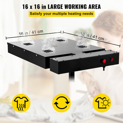 Zeefdruk Flitsdroger Zeefdruk Uithardingsapparatuur Bijgewerkt 40 x 40 cm
