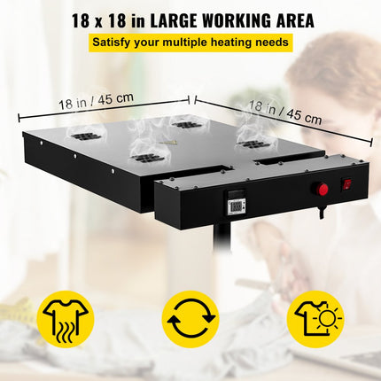 VEVOR 18 "x 18" Flitsdroger Zeefdrukinkt Uitharding met temperatuurweergave