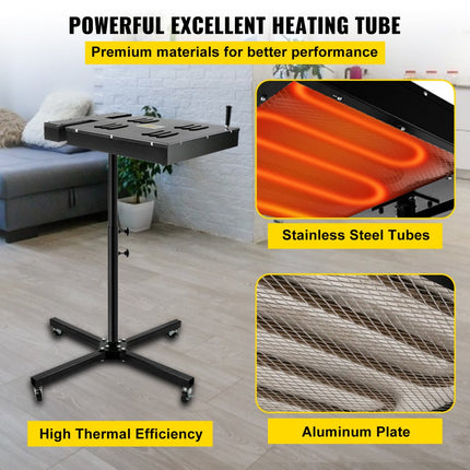 Bijgewerkt 18 "x 24" Flitsdroger Zeefdruk T-shirt Uithardingsapparatuur Verstelbare standaard met temperatuurweergave