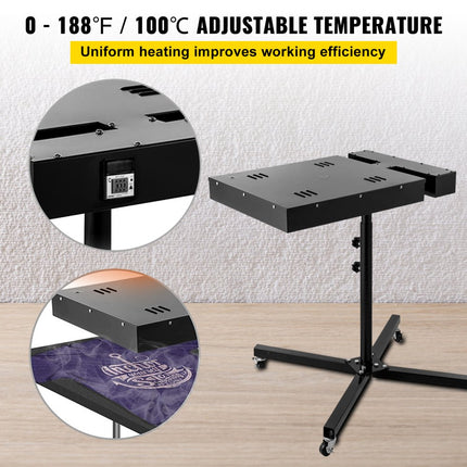 Bijgewerkt 18 "x 24" Flitsdroger Zeefdruk T-shirt Uithardingsapparatuur Verstelbare standaard met temperatuurweergave