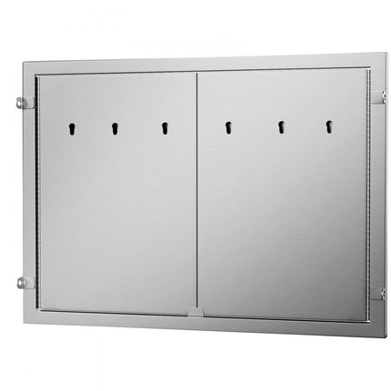 VEVOR BBQ Toegangsdeur Dubbele Deur Buitenkeuken 71x48 cm Roestvrij Staal Zilver