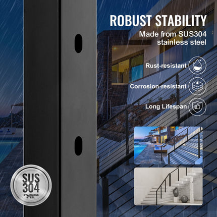 VEVOR relingpaal 106,68x5,08x5,08cm 30° schuine gatpaal 1 stuk.