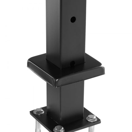VEVOR relingpaal 91,44x5,08x5,08cm horizontale gatpaal zwart 1 stuk.