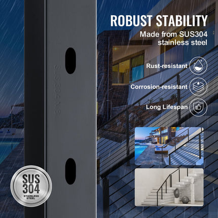 VEVOR relingpaal 91,44x5,08x5,08cm 30° schuine gatpaal 1 stuk.