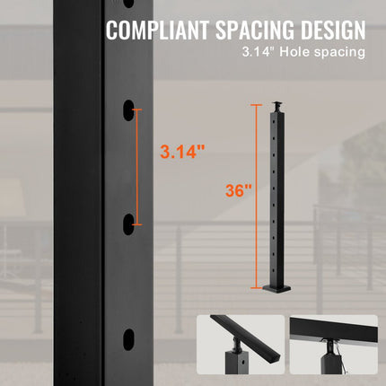 VEVOR relingpaal 91,44x5,08x5,08cm 30° schuine gatpaal 1 stuk.