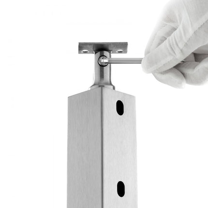 VEVOR relingpaal 91,44x5,08x5,08cm horizontale gaten paal zilver 1 stuk.