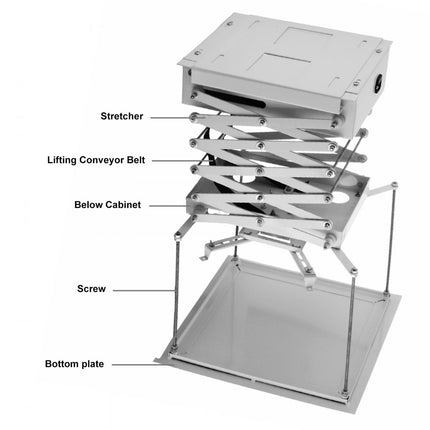 VEVOR Projector Lift 1 M Gemotoriseerde Projectorhouder 24 W Beamer Plafondlift met 7kg Laadvermogen Perfect voor Projectorinstallatie van Topkwaliteit in zowel Commercile als Residentile Omgevingen
