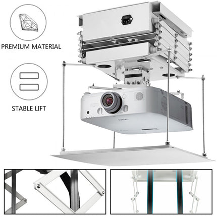 VEVOR Projector Lift 1 M Gemotoriseerde Projectorhouder 24 W Beamer Plafondlift met 7kg Laadvermogen Perfect voor Projectorinstallatie van Topkwaliteit in zowel Commercile als Residentile Omgevingen