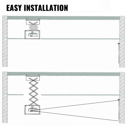 VEVOR Projector Lift 1 M Gemotoriseerde Projectorhouder 24 W Beamer Plafondlift met 7kg Laadvermogen Perfect voor Projectorinstallatie van Topkwaliteit in zowel Commercile als Residentile Omgevingen