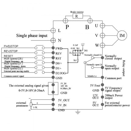 VEVOR Omvormer 3HP 2.2KW Variabele Frequentieaandrijving Vfd Avr Cnc Low-Output perfecte motor