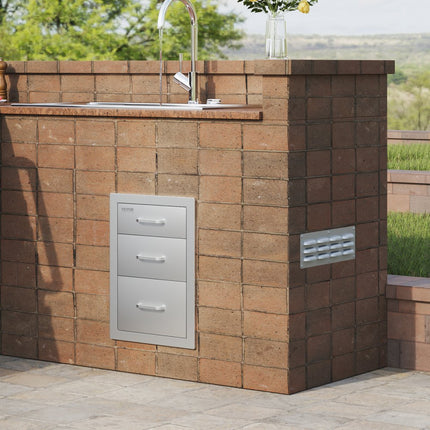 VEVOR Ladekast buiten Grilleiland drievoudige lade 35x51cm van Rvs