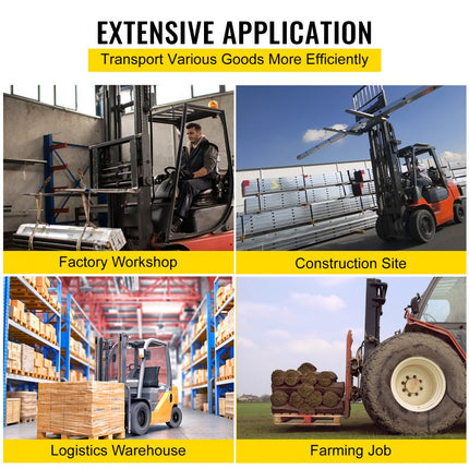 VEVOR set van 2 vorkverlengingen Tandverlenging van 209 cm 158 lbs (ca. 72 kg) draagvermogen per paar vorktanden staal ontwerp uit één stuk palletvorkverlenging