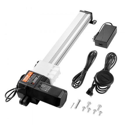 VEVOR lineaire actuatorkit, 330 mm hoge snelheid lineaire actuator 14 mm/s 24V 220lbs/1000N lineaire actuator voor het optillen van tv/tafel/bank IP44-bescherming - adaptervoeding