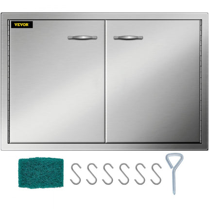 VEVOR BBQ Toegangsdeur Dubbele Deur Buitenkeuken 83,8x55,8 cm Roestvrij Staal