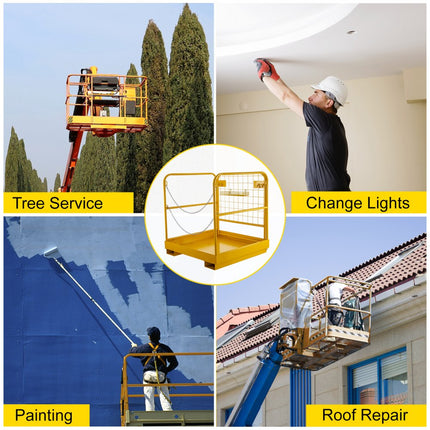 VEVOR Heftruck Veiligheidskooi Vorkheftruck Werkplatform van Staal 91x91x94 cm