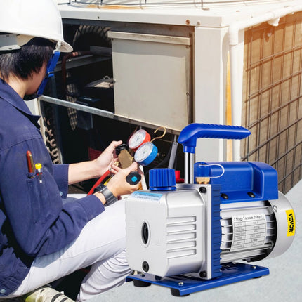 VEVOR Vacuümpomp Vacuumpomp Airco Vacuumpomp Koelmiddel Vacuümkamer 3 Cfm 1 Stage Koeling Meters Gereedschap