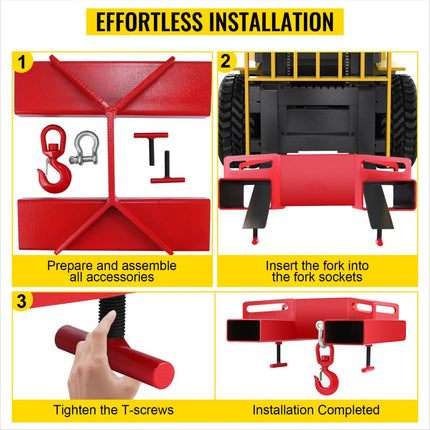 VEVOR 3 ton lasthaak voor heftruck verzinkt van geeloranje 3000 kg