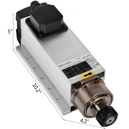 VEVOR 4KW ER25 luchtgekoelde motor, 220V/300Hz, 1-18000RPM met 4KW frequentieomvormer 208-240VAC, omvormer 220V, 3-fase VFD, display met statusindicatielampje, werktemperatuur -10-40℃