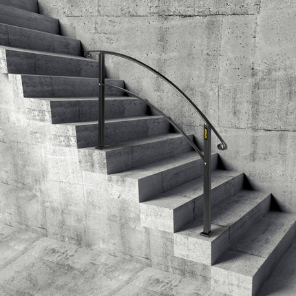 VEVOR Balustrade Trap Smeedijzeren Leuning 3-4 Treden Trap Leuning 47,5 cm Leuning Rail Afstand Tussen Palen 95,5 cm Outdoor Indoor Trapleuning