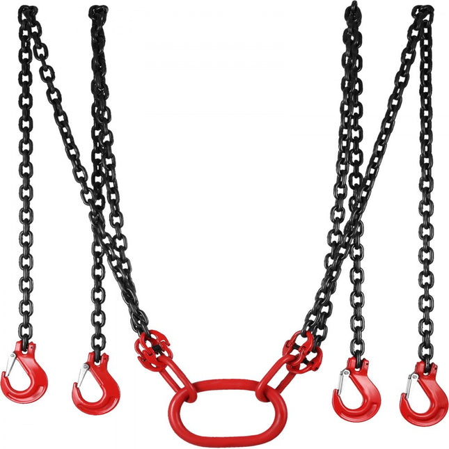 VEVOR 13 voet hijsketting sling vier poot haak kettingen gelegeerd staal kwaliteit 80,157" vier poten hefketting sling gelegeerd staal sling haak afsteller,13